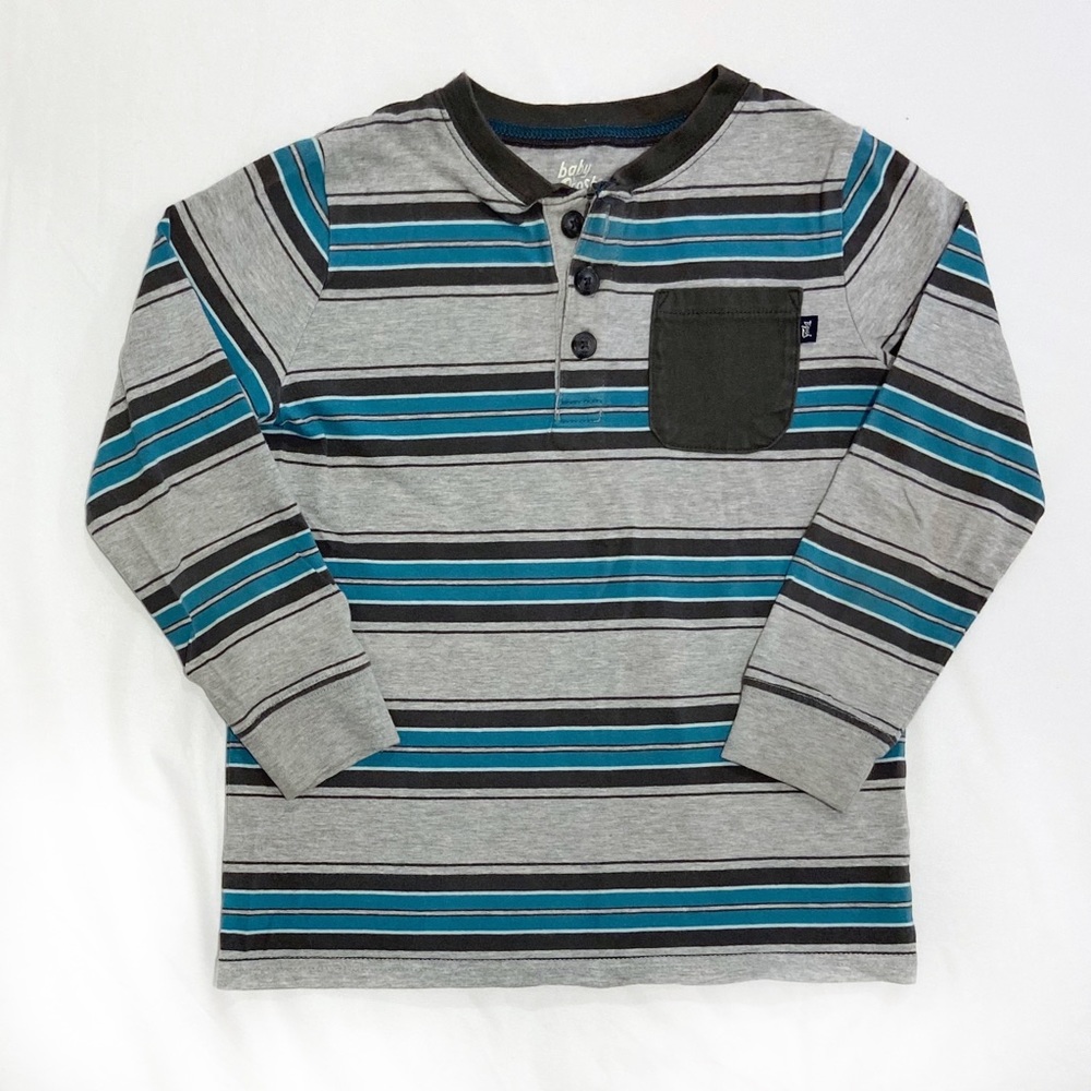 OshKosh Boys’ Striped Long-Sleeve Tee with Pocket
